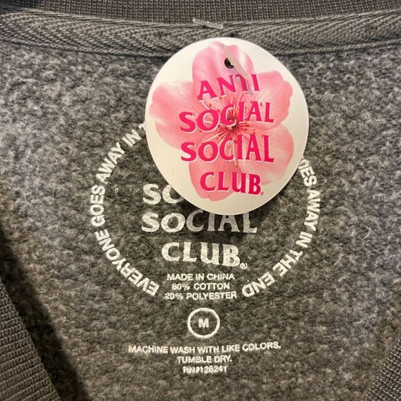 Anti Social Social Club ASSC Institution Premium Crewneck Pigment Black Sz M - Picture 5 of 6